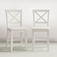 Eastern Tides Blanc X Back Counter Stool (Set of 2) - Ornate Home