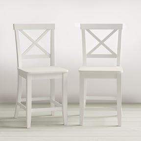 Eastern Tides Blanc X Back Counter Stool (Set of 2) - Ornate Home