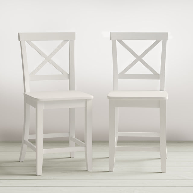 Eastern Tides Blanc X Back Counter Stool (Set of 2) - Ornate Home
