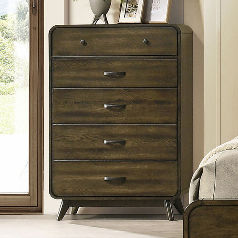 Eastlin Walnut 5 Pc. Queen Bedroom Set w/ Chest - Ornate Home