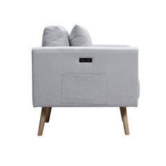 Easton Light Gray 75"W Linen Sofa - Ornate Home