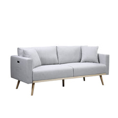 Easton Light Gray Linen Sofa & Loveseat Set - Ornate Home