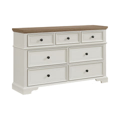 Eastwood Brown/Off-White Youth 7-Drawer Dresser - Ornate Home