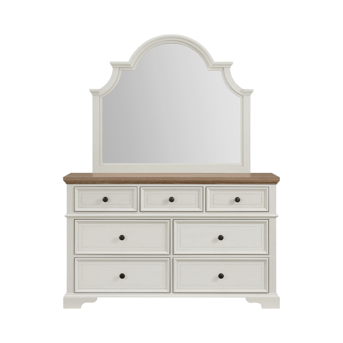 Eastwood Brown/Off-White Youth Dresser & Mirror Set - Ornate Home