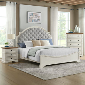 Eastwood Off-White/Brown 3-Piece Youth King UPH Bedroom Set - Ornate Home