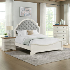 Eastwood Off-White/Brown 3-Piece Youth Queen UPH Bedroom Set