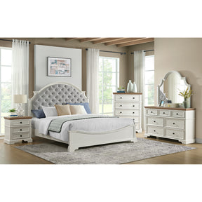 Eastwood Off-White/Brown 5-Piece Youth King UPH Bedroom Set - Ornate Home