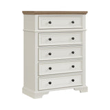 Eastwood Off-White/Brown 5-Piece Youth King UPH Bedroom Set - Ornate Home