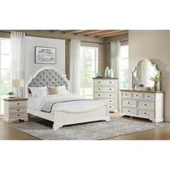 Eastwood Off-White/Brown 5-Piece Youth Queen UPH Bedroom Set