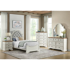 Eastwood Off-White/Brown 5-Piece Youth Twin UPH Bedroom Set
