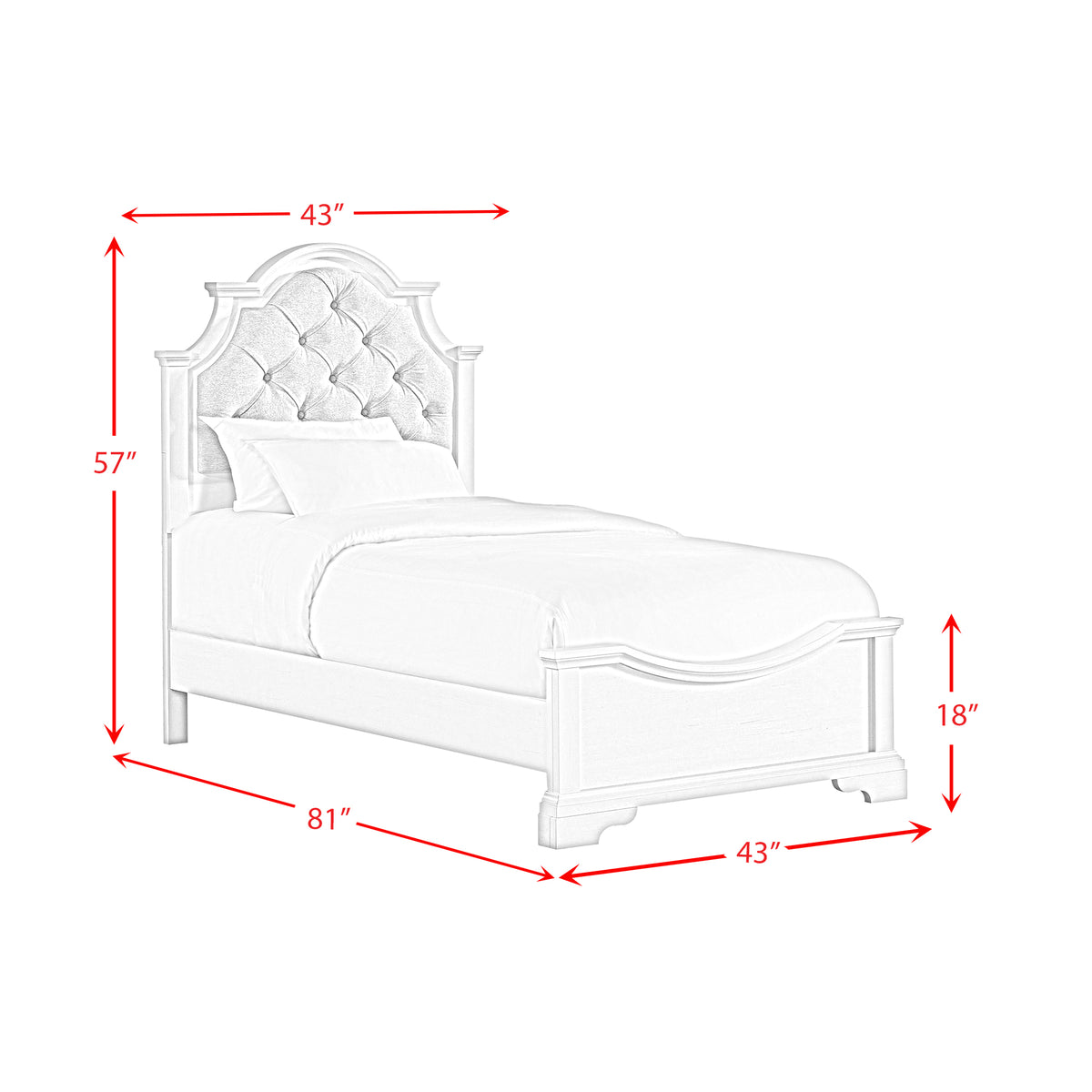 Eastwood Off-White/Brown 5-Piece Youth Twin UPH Bedroom Set - Ornate Home