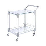 Ebba Chrome Metal Serving Cart - Ornate Home