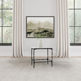 Ebby White Square Genuine Marble Top Metal End Table - Ornate Home