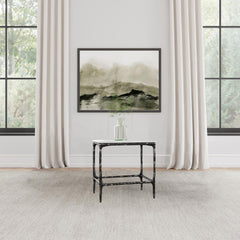 Ebby White Square Genuine Marble Top Metal End Table - Ornate Home