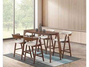 Ebikon Walnut 5 Pc. Counter Height Set - Ornate Home
