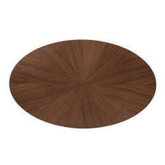 Ebikon Walnut 5 Pc. Oval Dining Room Set - Ornate Home