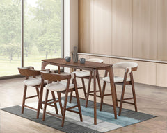 Ebikon Walnut/Beige Counter Ht. Stool (Set of 2) - Ornate Home