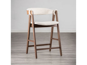 Ebikon Walnut/Beige Counter Ht. Stool (Set of 2) - Ornate Home