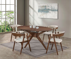 Ebikon Walnut/Beige Side Chair (Set of 2) - Ornate Home