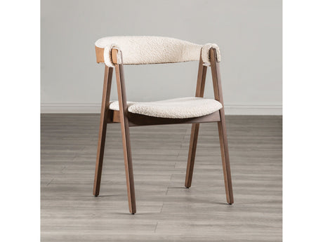 Ebikon Walnut/Beige Side Chair (Set of 2) - Ornate Home