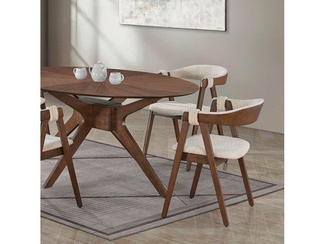 Ebikon Walnut Oval Dining Table - Ornate Home