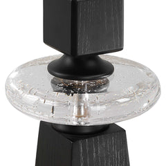 Ebon Glow Black Floor Candleholders (Set of 2) - Ornate Home