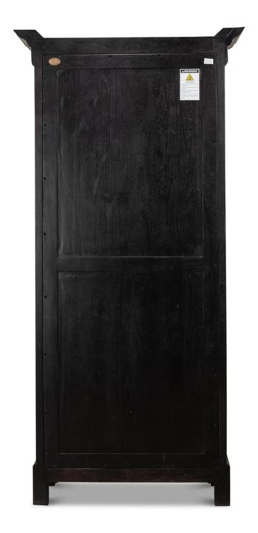 Ebony Study Black Bookcase - Ornate Home
