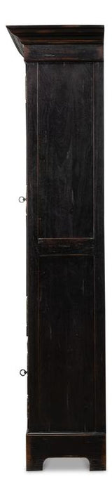 Ebony Study Black Bookcase - Ornate Home