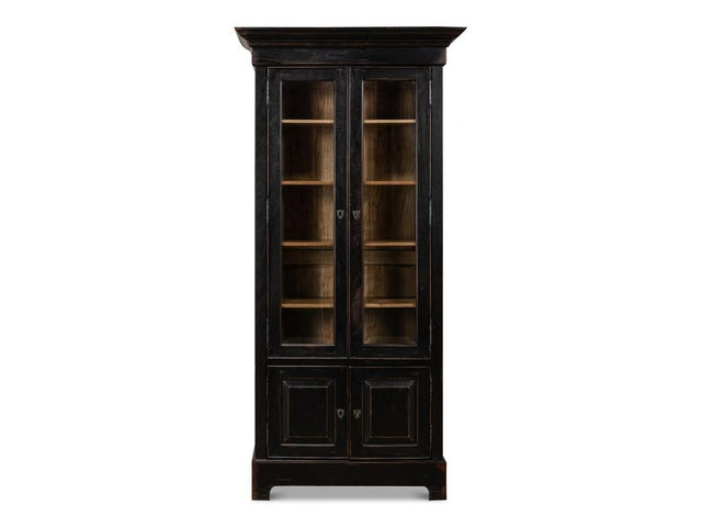 Ebony Study Black Bookcase - Ornate Home
