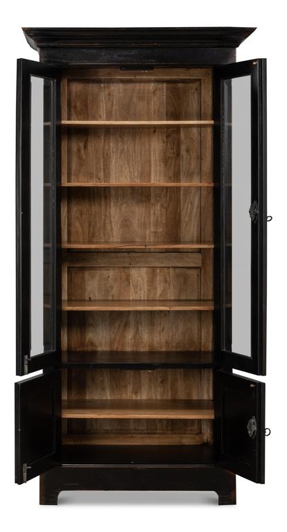 Ebony Study Black Bookcase - Ornate Home