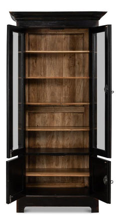 Ebony Study Black Bookcase - Ornate Home