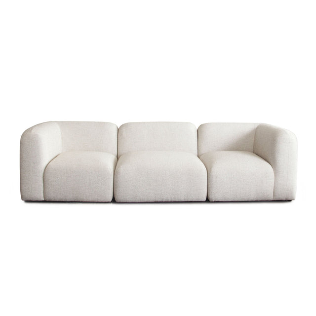 Echo Cream Fabric 3-Pc Sofa 105" - Ornate Home