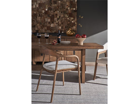 Echo Medium Brown Oak/Medina Pebble Dining Arm Chair - Ornate Home