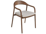 Echo Medium Brown Oak/Medina Pebble Dining Arm Chair - Ornate Home