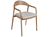 Echo Natural Oak/Medina Pebble Dining Arm Chair - Ornate Home