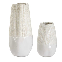 Echo Ridge White Vases (Set of 2) - Ornate Home