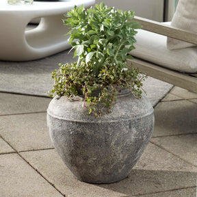 Echoes Of Time Black/White Concrete Outdoor Planter - Ornate Home