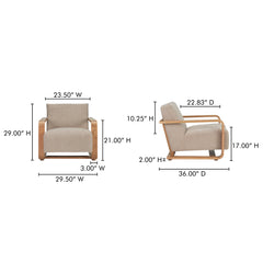 Eckersley Beige Lounge Chair - Ornate Home