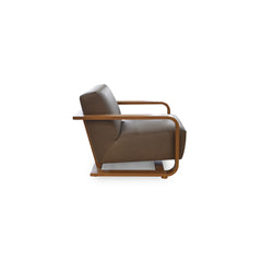 Eckersley Cool Brown Leather Lounge Chair - Ornate Home