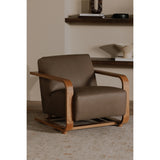 Eckersley Cool Brown Leather Lounge Chair - Ornate Home