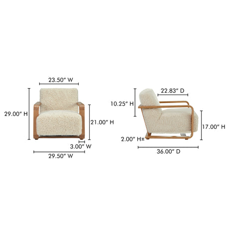 Eckersley Cream Lounge Chair - Ornate Home