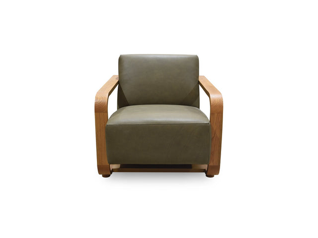 Eckersley Olive Leather Lounge Chair - Ornate Home