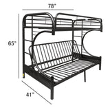 Eclipse Black Bunk Bed (Twin/Full/Futon) - Ornate Home