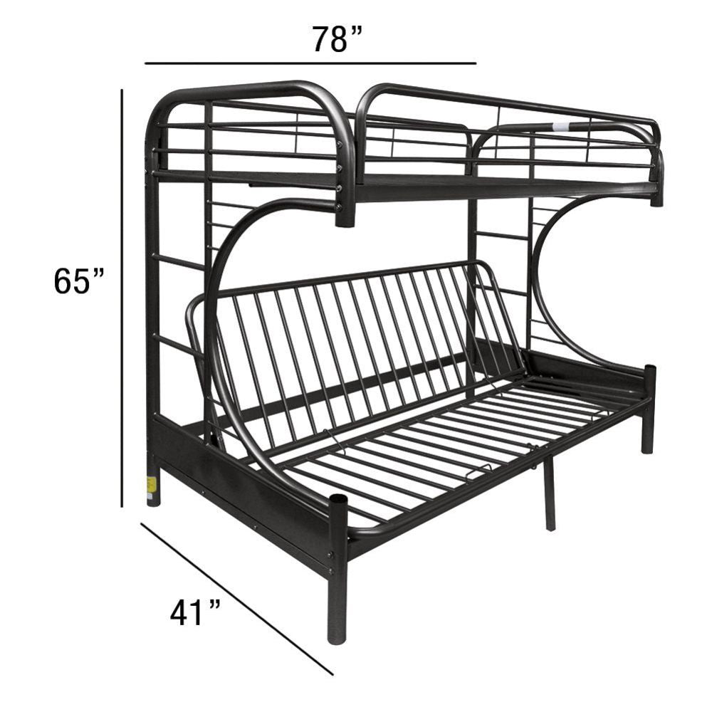 Eclipse Black Bunk Bed (Twin/Full/Futon) - Ornate Home