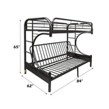 Eclipse Black Bunk Bed (Twin XL/Queen/Futon) - Ornate Home