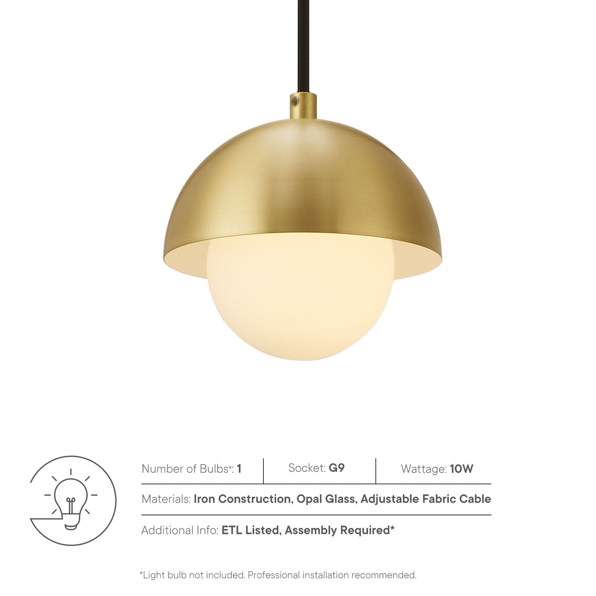 Eclipse Brass Globe Pendant Light - Ornate Home