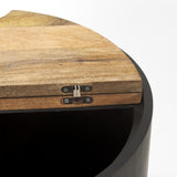 Eclipse Gunmetal Gray/Brown Drum Base End/Side Table - Ornate Home