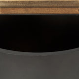 Eclipse Gunmetal Gray/Brown Drum Base End/Side Table - Ornate Home