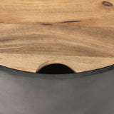 Eclipse Gunmetal Gray/Brown Drum Base Nested Coffee Table - Ornate Home