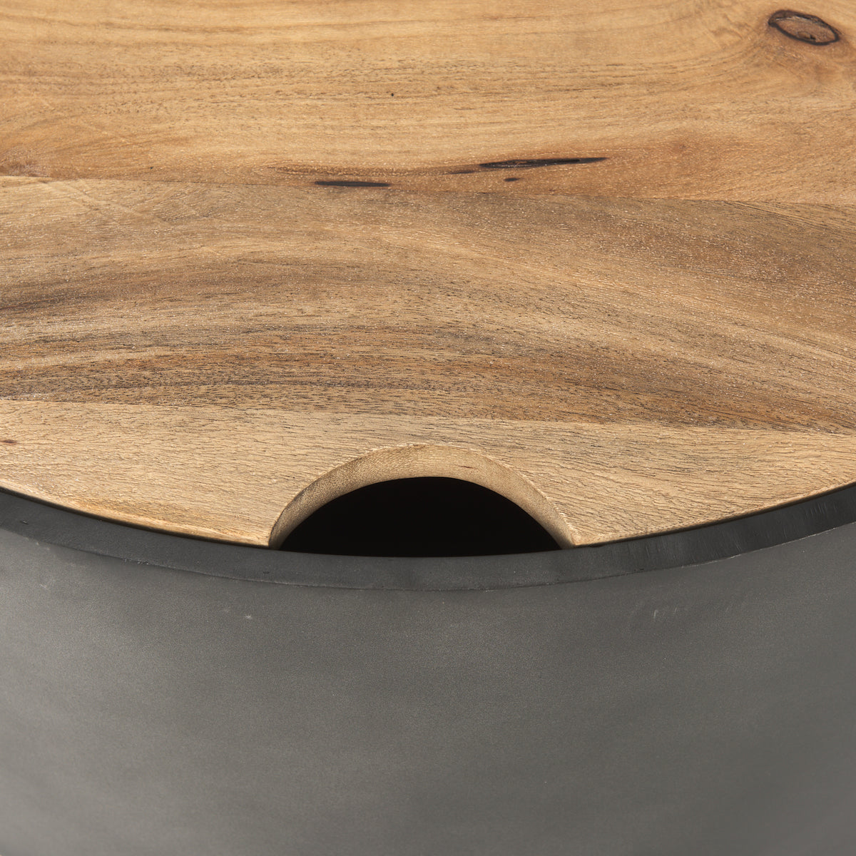 Eclipse Gunmetal Gray/Brown Drum Base Nested Coffee Table - Ornate Home